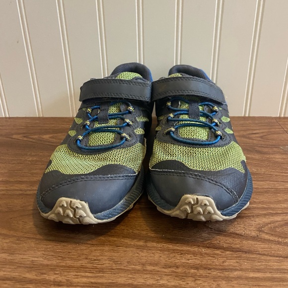 Merrell Nova 2 Trail Runner Sneaker Hook & Loop Blue Green Youth 3 - Picture 3 of 12